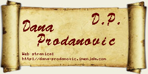 Dana Prodanović vizit kartica